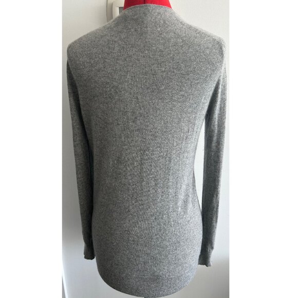 Theory Grey V-Neck Cashmere Sweater Sz S - Picture 3 of 8